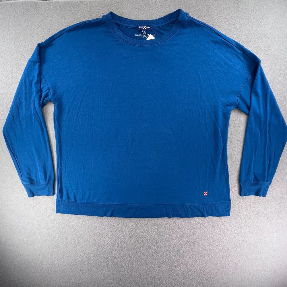 Celebrity Cruises Women Top Rayon Spandex XL Blue Nautical Travel Casual